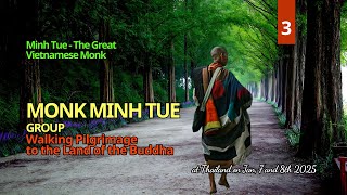 Monk Minh Tue group walking journey, alms seeking in Thailand on Jan 8th, 2025