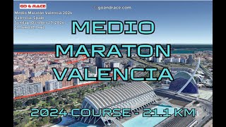 Medio Maratón Valencia 2024: fly over the half-marathon course! Video of the race path.