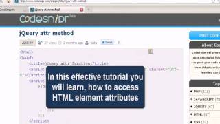 JQUERY Tutoriral : jQuery attr method