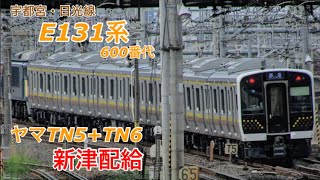 【新津配給】日光線E131系ヤマTN5+TN6編成が配給輸送される