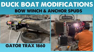 CUSTOM DUCK BOAT  - Anchor Spuds \u0026 Bow Winch on GatorTrax