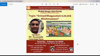 Srimad Bhagavatam 4.24..10 and Bhishmashtami  By HG Jayananda  Gauranga prabhuji  On February 1st,