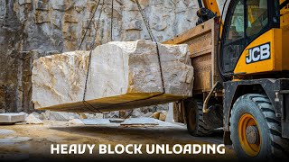 Inside the Marble Industry: Unloading Tons of Marble Block!