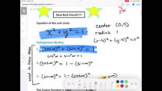 Lesson 6.2 The Cosine and Sine Functions on the Unit Circle