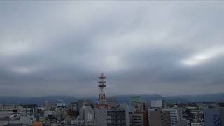 2017 11 17 0704～1020 雲海の層雲・層積雲の消滅 長野駅付近から南東 菅平高原 －8 1℃を観測