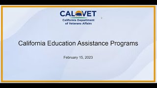 CalTAP | California Education Assistance Programs | 02-15-2023