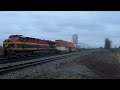 back to back cpkc intermodal u0026 cn grain train @ matsqui bc canada 04jan25