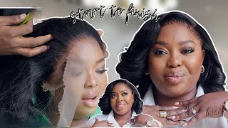 HOW TO: Blend lace frontal into DARKSKIN TONE | short bounce hair ft Catresses