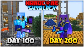 I Survived 200 Days of Skyblock in Hardcore Minecraft