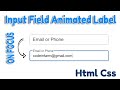 Input field label animation effect with css using focus within property | html css projects 2021