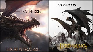 How Big Is Balerion & Vhagar Compared To Middle Earth Dragons?