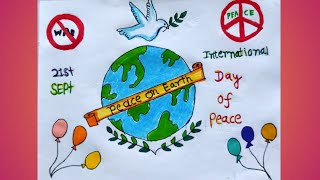 International Day of Peace Drawing//world peace day poster Drawing//how to draw peace day chart