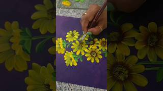 Learn How to Paint Yellow Daisy Flowers one stroke Painting Flowers #shortsfeed #shorts