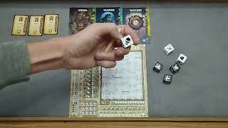 Paper Dungeons roll and write how to setup play and review #boardgame #amassgames #rollandwrite