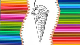 cute ice cream drawing step by step. #step #tutorial #drawing #kawaii (@Akash art studio  )