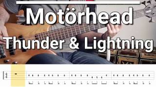 Motörhead - Thunder \u0026 Lightning (Bass Cover) TABS