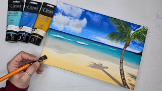 How to paint beautiful beach/easy acrylic painting