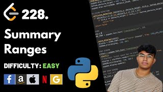 Summary Ranges | Leet code 228 | Theory explained + Python code
