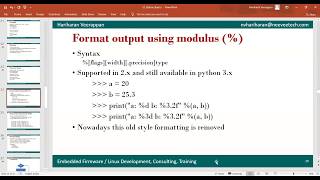 Python Formatted Output using modulus and format member
