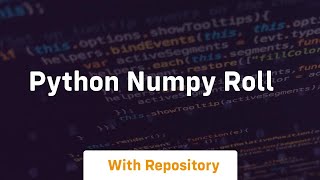 python numpy roll