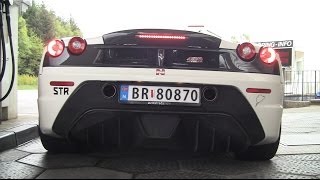 2x Ferrari 430 Scuderia Revving \u0026 Powersliding!