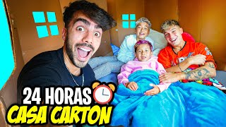 24 HORAS EN UNA CASA DE CARTON! *dormimos juntos*