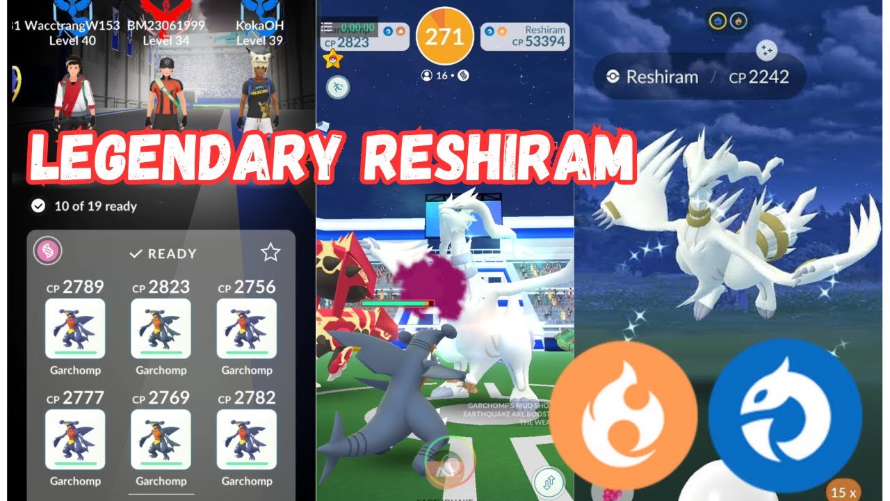 Legendary Reshiram Raid Dragon Fire Type Reshiram Pokemongo