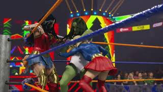 Wonder Woman vs. She-Hulk vs. Supergirl (c), W. Women's Championship (Turf War V, M6)