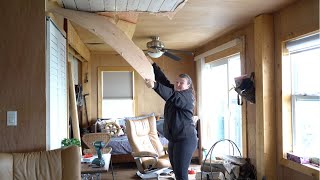 Surprise home makeover for my in-laws! She made me tear out the ceilings! Ep 2