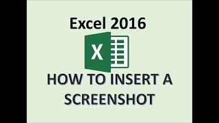 Excel 2016 - Screenshot Tutorial - How to Take Screen Shot in MS Microsoft Office - Print Snapshot