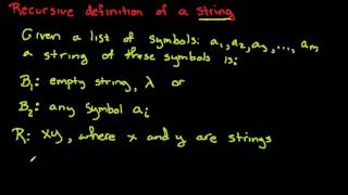 Recursive definition for a string