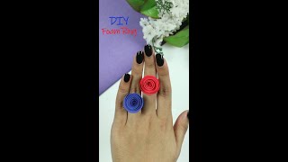 Beautiful Finger Ring out of Foam Paper / Cute Rose Ring Very Easy / Valentines Day Craft #Shorts
