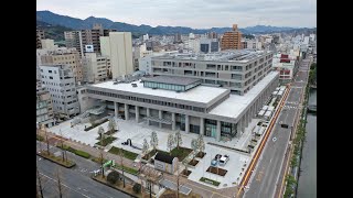 ドローン空撮：高知県、高知市役所の新庁舎が完成いたしました。