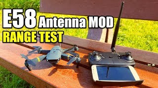 Eachine E58 Drone RANGE MOD TEST With Dipole Antenna Upgrade (Works For Any Rc Quadcopter)