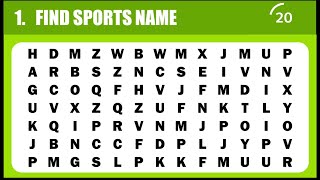 FIND SPORTS NAMES ⚽️🏀⚾️ I WORD SEARCH | PUZZLE