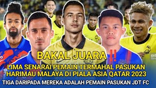 BAKAL JUARA❗Lima Senarai Pemain Termahal Pasukan Harimau Malaya|Tiga Dari Pada Mereka Pemain JDT FC?