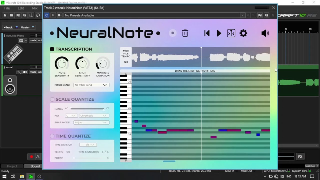 Free Neural Note Audio To Midi Plugin Youtube