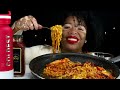 asmr eating king crab legs cheesy carbo noodles first time