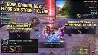 Bone Dragon Nest Floor 30 Stage 1 Clear & Stage 2 70% HP Left