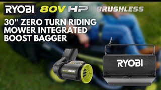 RYOBI 30” ZTR Mower Integrated Bagger with Boost