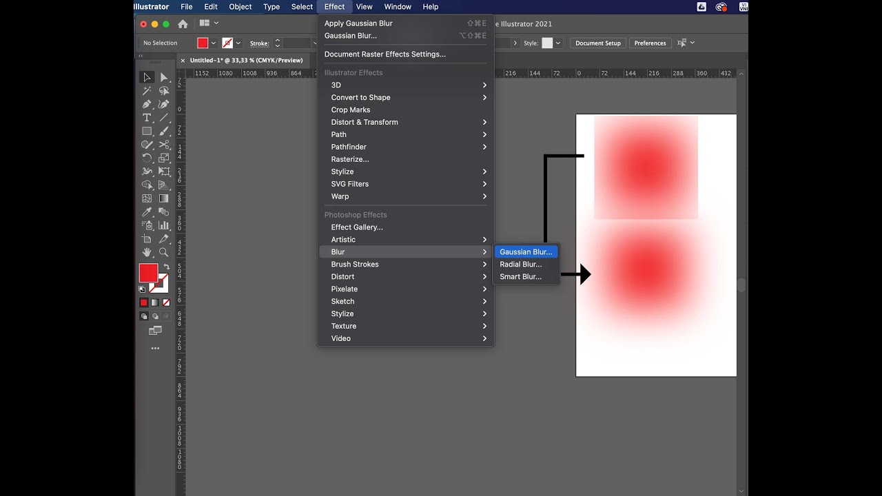 Adobe Illustrator (AI) How To Fix Around Object In "gaussian Blur ...