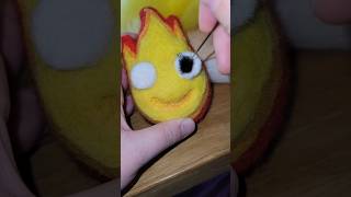 Needle felting a Calcifer #felting #needlefelting #crafts #howlsmovingcastle