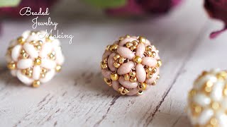 Beaded Ball 🌸 Beaded Bead｜Twin Bead｜Bead Weaving｜DIY Beading｜ツインビーズの可愛いビーズボール｜ビーズアクセサリー｜ビーズステッチ｜作り方