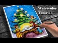 Nativity Scene watercolor Painting tutorial For Beginners | Step By Step