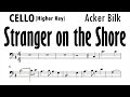 Stranger on the Shore Cello Higher Key Sheet Music Backing Track Play Along Partitura