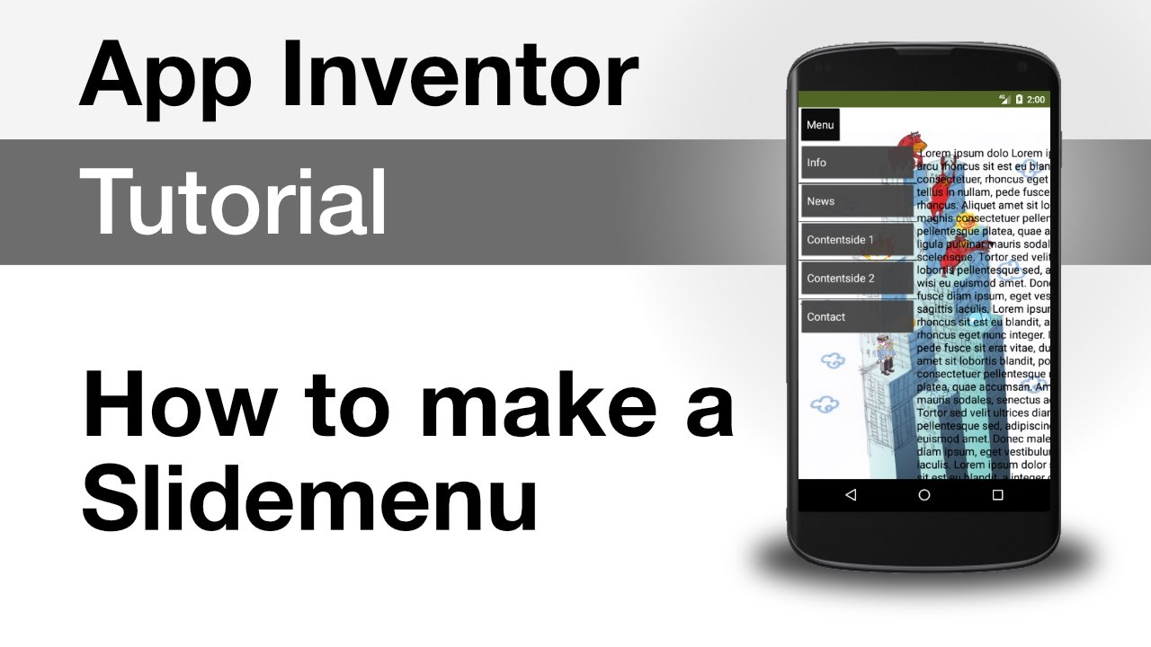 App Inventor 2 Tutorial App Inventor 2 Tutorials Slide Menu