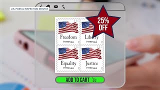 Counterfeit postage stamp warning