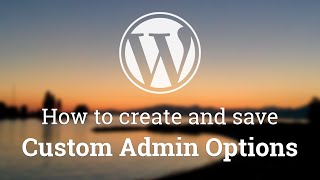 Part 4 - WordPress Theme Development - Create Custom Options with Settings API