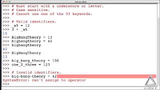 Unit 3 Video 3: Valid Identifiers