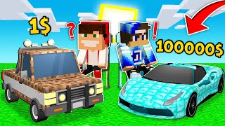 AUTO TANIE 1$ vs AUTO DROGIE 1.000.000$ W MINECRAFT?! GPAY I LAKI